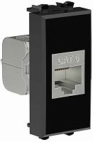 Розетка компьютерная экранированная модульная DKC Avanti 1-м. 1 мод. RJ45 6е черный квадрат картинка